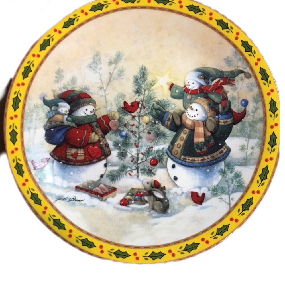 Festive Snowman Christmas Plate